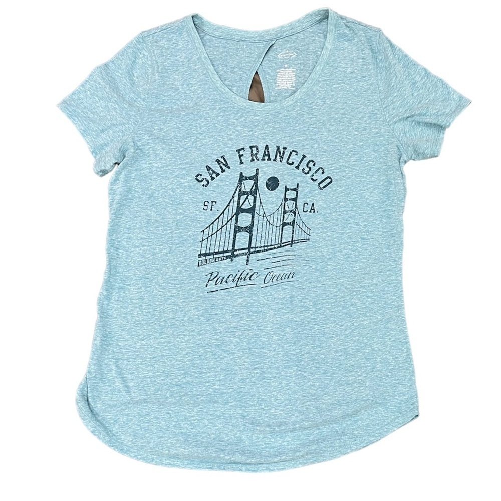 St. John’s Bay Active San Francisco Pacific Ocean Keyhole Back Tee Size Medium